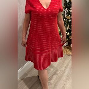 Ted Baker Red and Metallic Gold Dress Size XL or UK5.